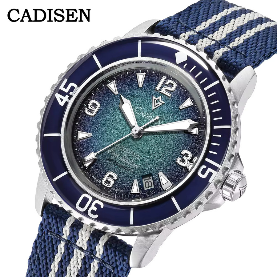 CADISEN Armbanduhr Automatik, Edelstahl, Textil/NATO, Herren - Bild 7