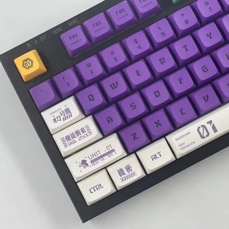 Bandai Evangelion EVA-01 Keycaps Set aus PBT im XDA Profil für mechanische Tastaturen mit MX Cherry und Gateron Switches in Lila - Bild 4