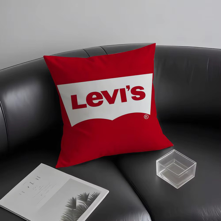 L-Levis Kissenbezug quadratisch in Weiß und Rot mit verdecktem Reißverschluss, Breite: 30 cm, Höhe: 30 cm - Bild 2
