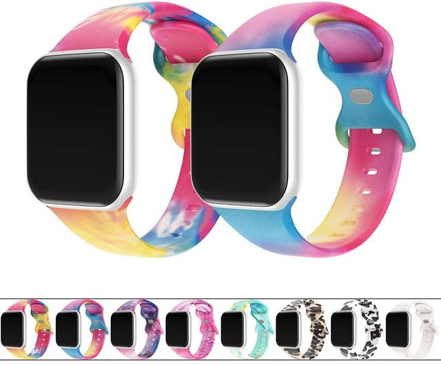 Uhrenarmband Silikon, gemustert, bunt, Unisex - Bild 1