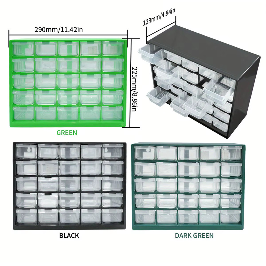 FNICEL Multi-Grid Schubladen Organizer Wandmontiert in Grün B: 29,0 cm, T: 22,5 cm, H: 12,3 cm - Bild 2