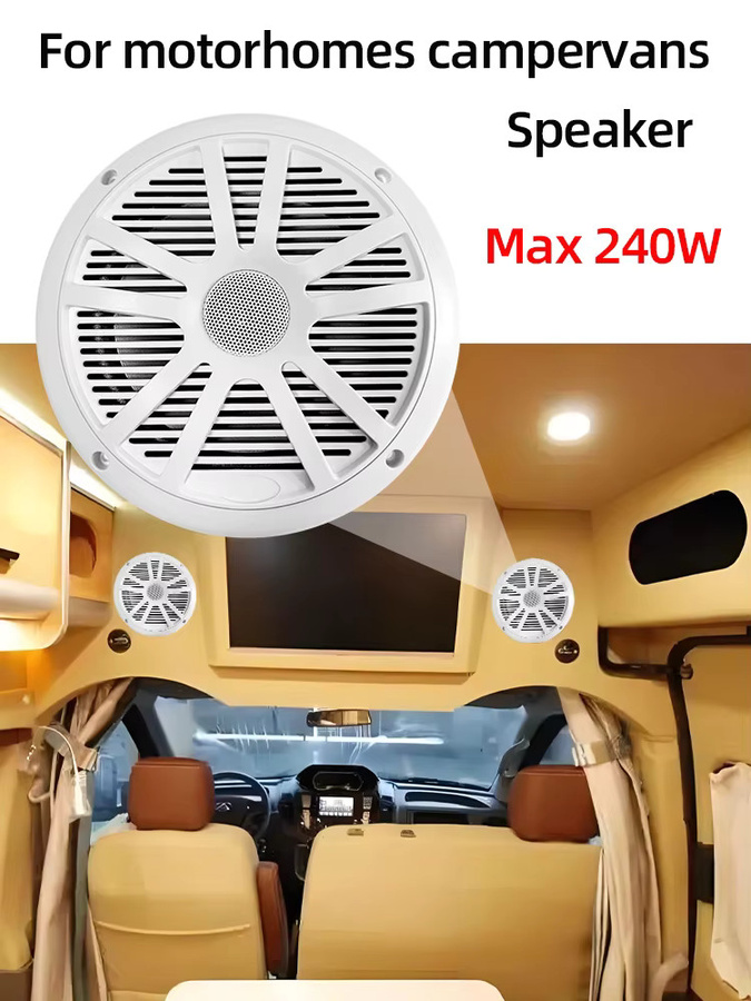 Marine Sound System 6,5-Zoll-Hornlautsprecher in Weiß mit 75 mm Magnet für RV, ATV, UTV und RZR, 240 W Leistung - Bild 5