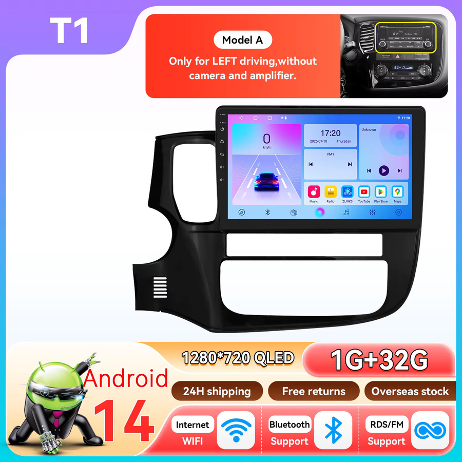 Hizpo 10,1 Zoll Android Auto und Wireless CarPlay Multimedia Radio mit GPS für Mitsubishi Outlander 3 (2012-2018) in Schwarz - Bild 5