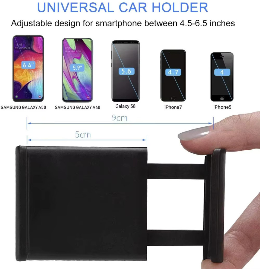 VIKEFON Universal Handyhalterung für das Auto mit 360 Grad Rotation für CD-Slot, Schwarz - Bild 6