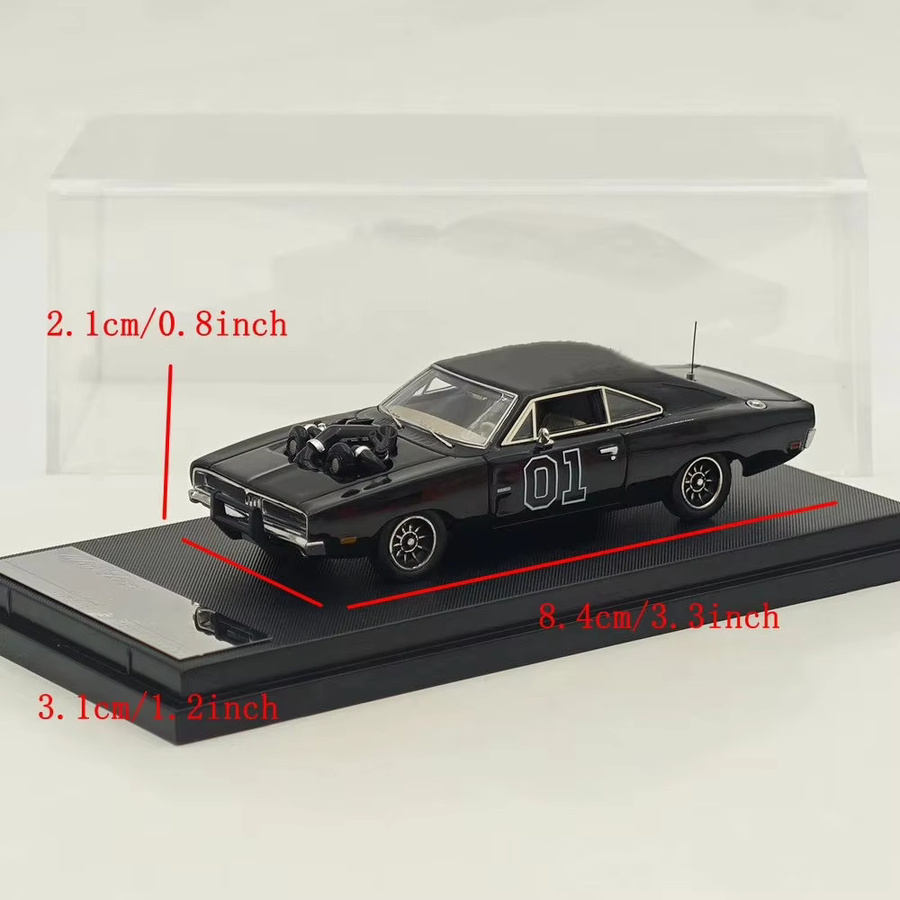 Mini Forge 1969 Charger General Lee, Modellauto, 1:64, mit offenem V8-Motor - Bild 2