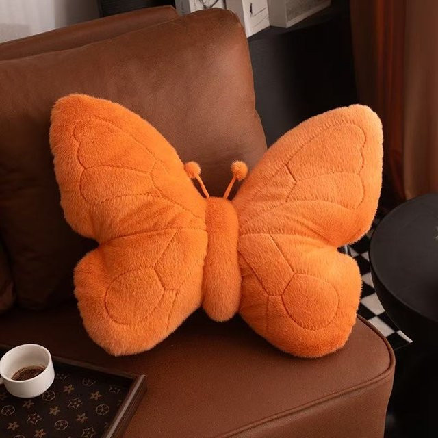 Schmetterlingskissen Plüschtier in Orange von Yiran Health & Beauty, Breite: 38 cm - Bild 1