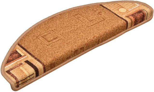 vidaXL Treppenmatten selbstklebend, 15 Stück, Beige, Polyamid, rutschfest und waschbar, B/T/H: 65 x 21 x 4 cm - Bild 1