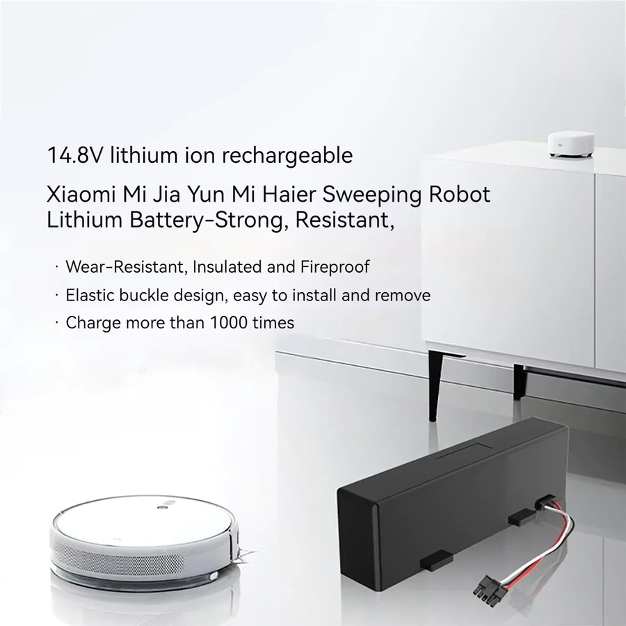 Xiaomi Li-Ionen-Akku 14,8V 12800mAh für Mi Robot Vacuum-Mop P Saug- und Wischroboter STYTJ02YM, Schwarz - Bild 2