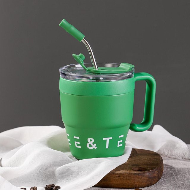 Yiran Furniture Edelstahl Thermobecher mit Henkel und Deckel, 480 ml, verschiedene Farben - Bild 1