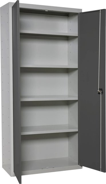 PROREGAL Stahlschrank AMEGO Metallschrank mit Flügeltüren in Anthrazit-Grau, H x B x T: 180 x 60 x 40 cm - Bild 1