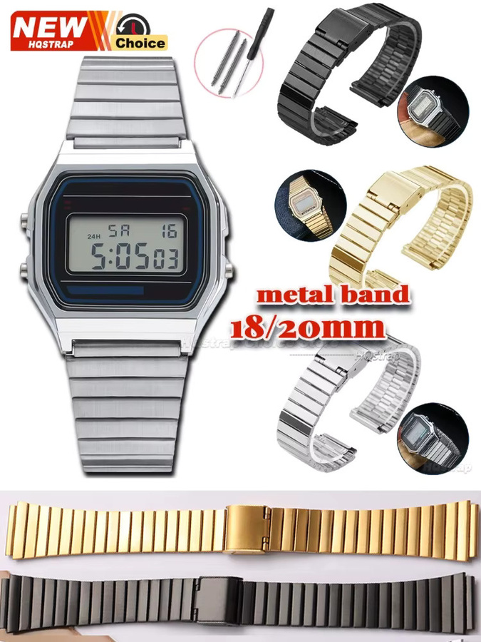 HQstrap Uhrenarmband Edelstahl, 18 mm 20 mm, Silber, Unisex - Bild 5