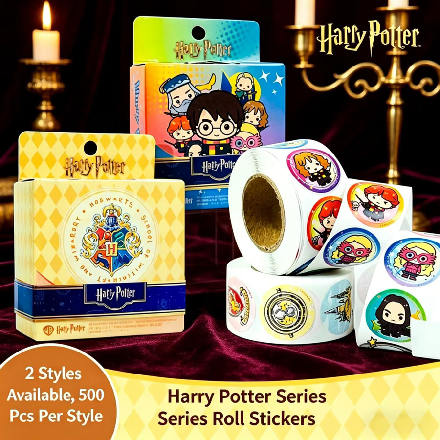 Harry Potter Aufkleber-Rolle, Hogwarts Zauberer-Thema, 500 Stück - Bild 2