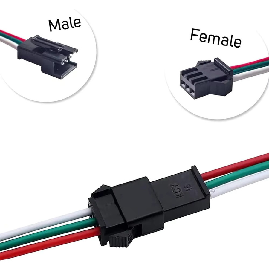 JST SM Männlich Weiblich LED Verlängerungskabel für WS2812B WS2811 LED Streifen in 2Pin, 3Pin, 4Pin, 5Pin und 6Pin Ausführungen - Bild 2