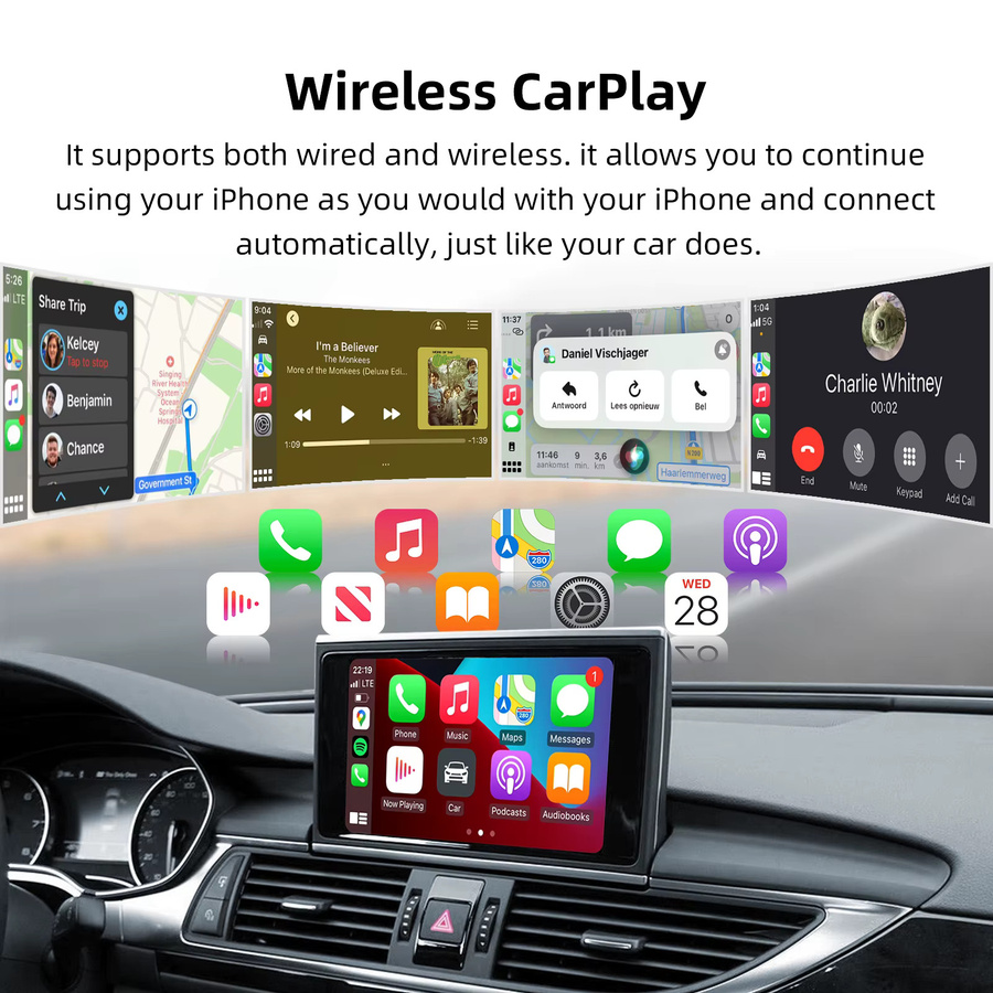 Ezonetronics OEM Bildschirm-Upgrade-Decoder-Box für Audi A6/A7 2010-2015 mit CarPlay und Android Auto, Schwarz, für 6,5 Zoll oder 7 Zoll MMI 3G Bildschirme - Bild 2