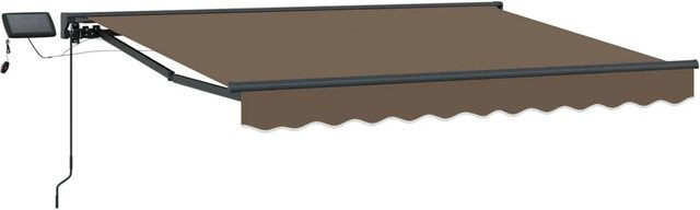 vidaXL Manueller Markisenrahmen mit LEDs in Taupe, B: 350 cm, B: 200 cm - Bild 1