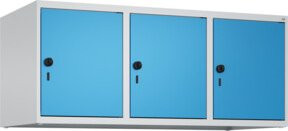 C+P Aufsatzschrank 7035/5012 mit 3 Abteilen und Sicherheits-Drehriegel, B/T/H: 50 x 120 x 50 cm, Lichtgrau/Lichtblau/Blau - Bild 1