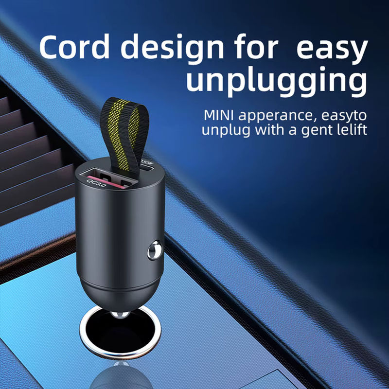 200 W Mini-USB-Autoladegerät mit USB-C PD Schnellladefunktion in Schwarz für iPhone, Huawei und Samsung - Bild 4