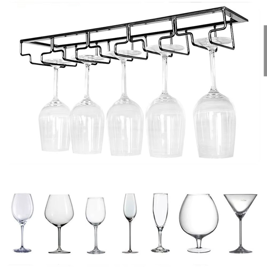 NICEYARD Hängender Stielgläserhalter aus Metall in Schwarz Matt für Küche und Bar - Bild 5
