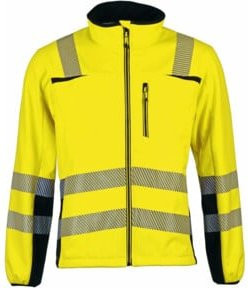 Warnschutz-Softshelljacke Prevent Trendline in Gelb/Schwarz, Größe XXXL, nach EN ISO 20471 Klasse 2 - Bild 1