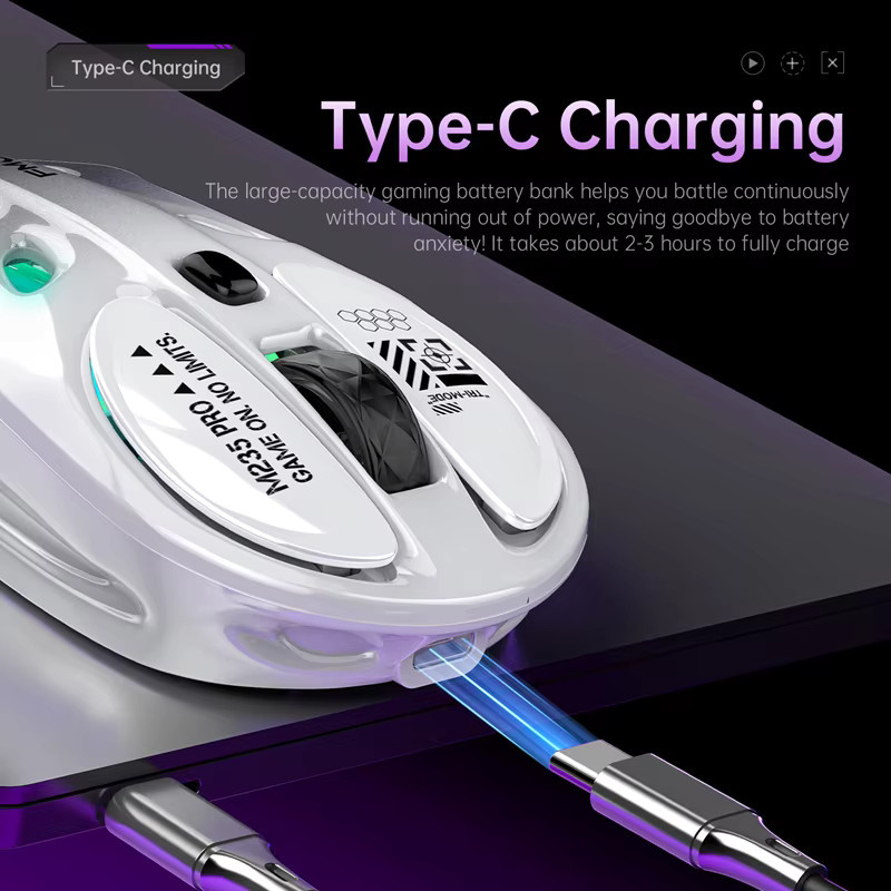 OnePlus Kabellose Tri-Mode Bluetooth-Gaming-Maus mit RGB-Beleuchtung für PC und Tablet in Grau oder Weiß - Bild 5