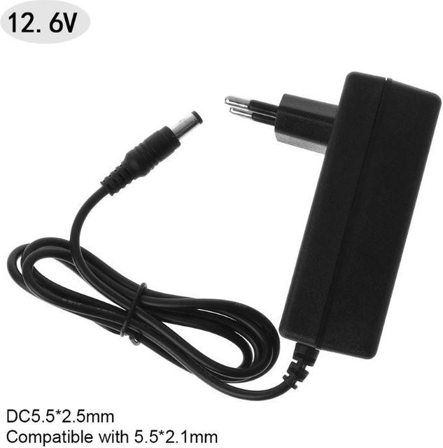 Intelligentes Lithium-Ionen-Batterieladegerät 12,6 V DC 1A Netzadapter in Schwarz - Bild 1
