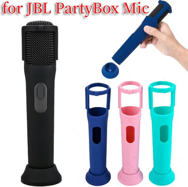 Silikon Schutzhülle für JBL PartyBox Drahtlose Mikrofone in Schwarz als Anti-Roll Mikrofon Ständer und Zubehör - Bild 1