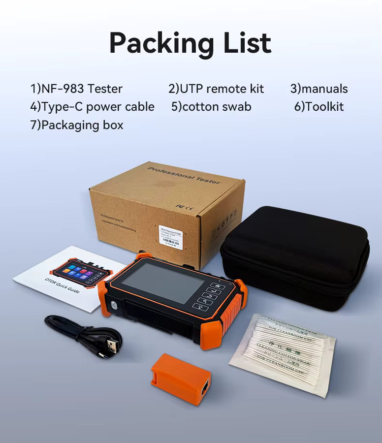 NOYAFA NF-983(MOT-31) Multifunktions-OTDR Glasfaser-Netzwerkkabel-Tester mit PING-Test, IP-Scan, RJ45 TDR-Test, LLLDP und PPPOE - Bild 4