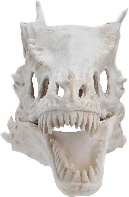 OutsideWorld Dinosaurierschädel Maske, Kopfbedeckung, Gummi, Weiß - Bild 1