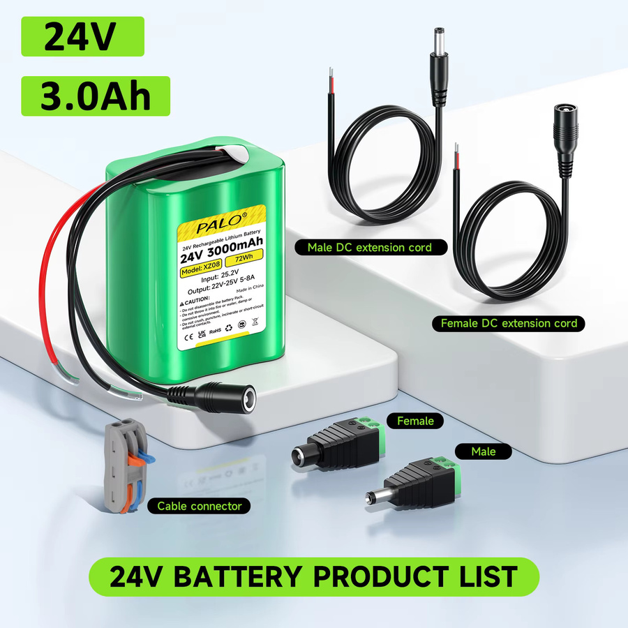 PALO Original 24V Li-Ion Akkupack mit 3,0Ah in Grün für CCTV-Kameras und Elektroroller - Bild 7
