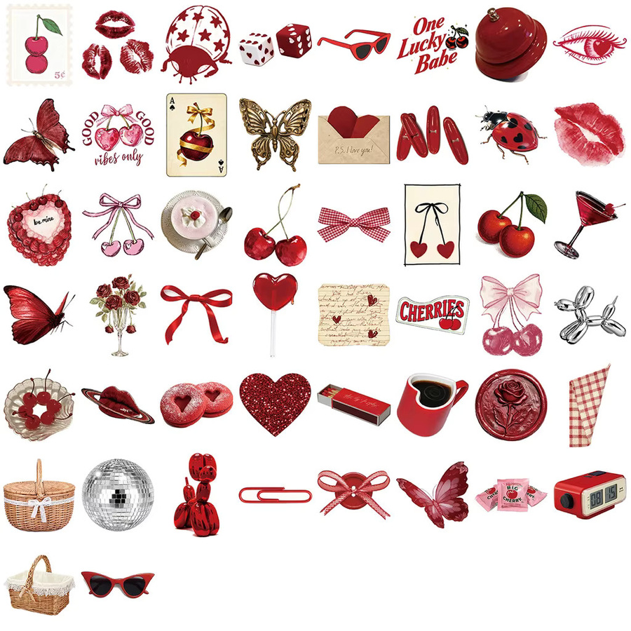 50 Stück Vintage Y2K Cherry Girl Graffiti-Aufkleber wasserfest in Multicolour von AnimeWorlds Store - Bild 2