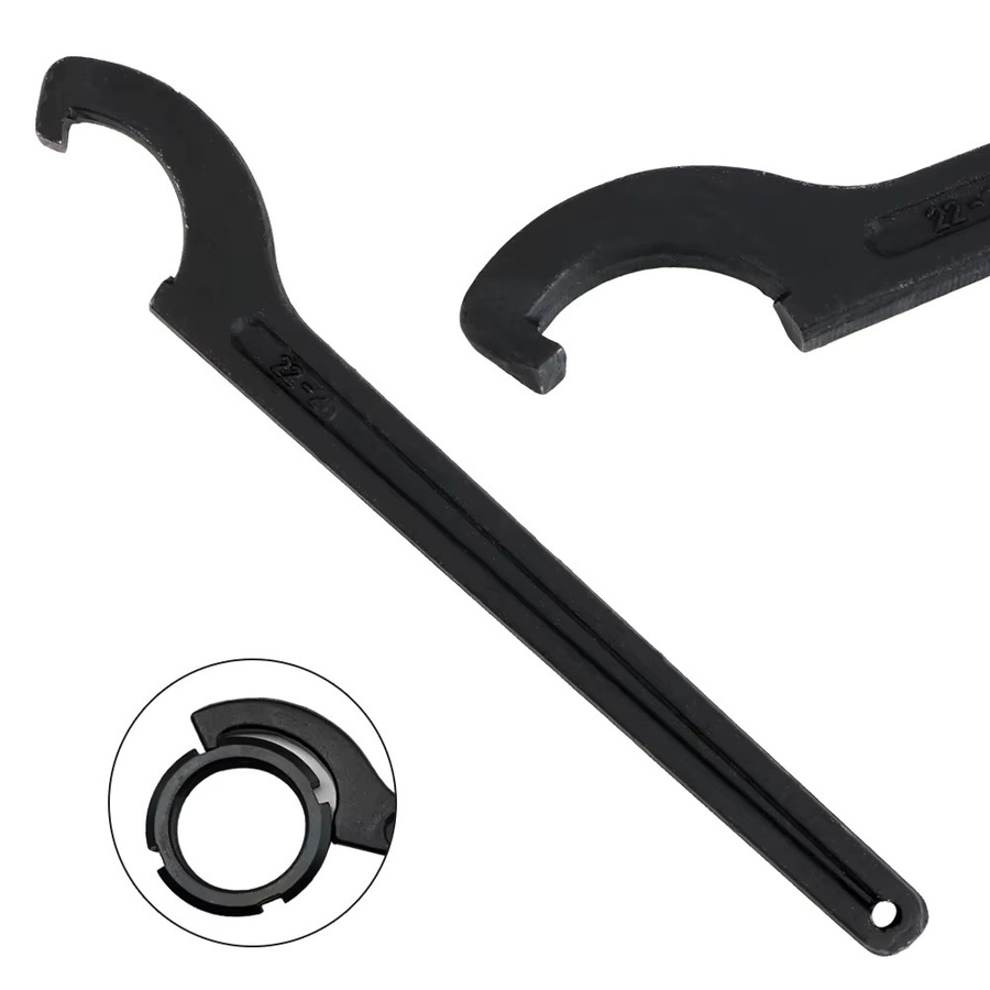 DIYWORK Edelstahl-Halbmondhakenkopf runder Mutternschlüssel C-förmiger Schraubenschlüssel 22–26 mm - Bild 4