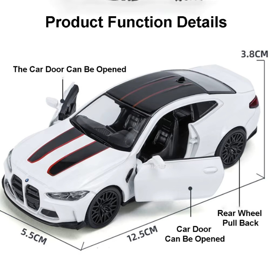 MAKEDA BMW M4 CSL Spielzeug Auto Modell, 1:36, Metall, Zurückziehen Funktion - Bild 2