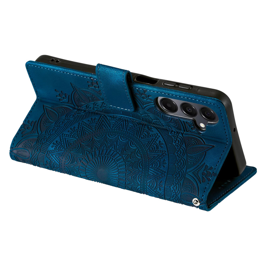 Geprägte Totem Leder-Handyhülle als Brieftaschen-Kartenhülle für Samsung Galaxy (Farbe: Grau) - Bild 3