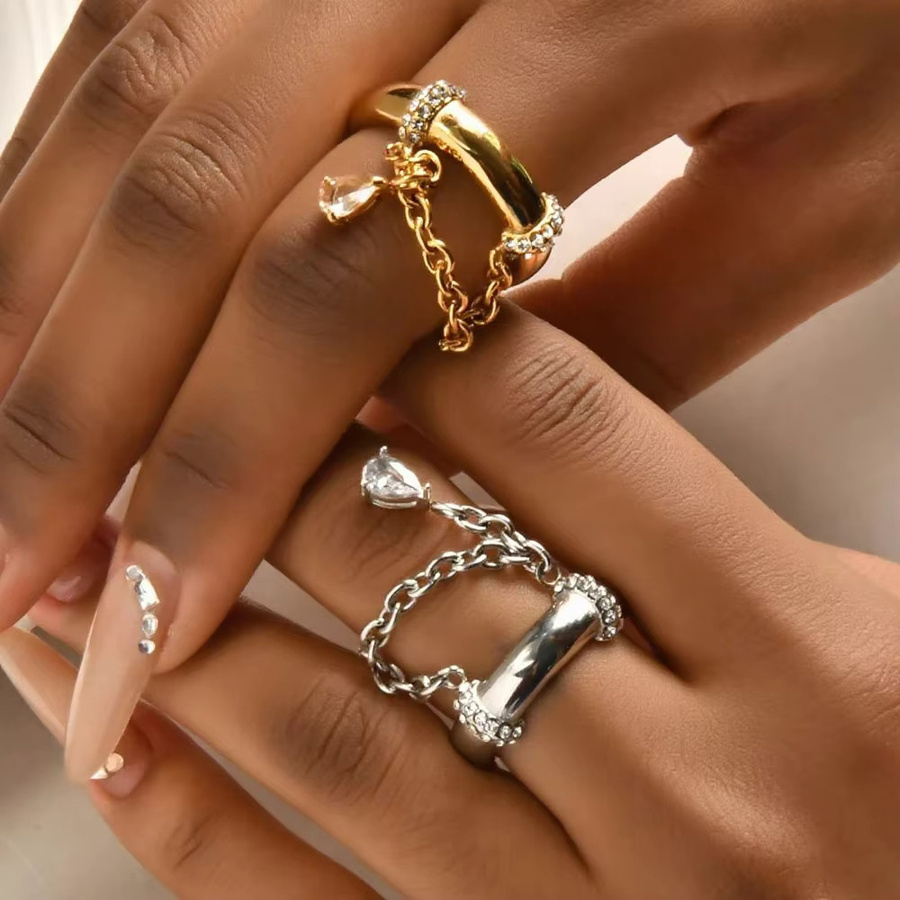 JYZSHINY Quastenkette, vergoldet, Messing, Zirkonia, Damen - Bild 1