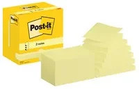 Post-it Z-Notes Haftnotizen R350 CY, Gelb, 12 Blöcke à 100 Blatt, B: 7,6 cm, H: 12,7 cm, PEFC-zertifiziert - Bild 1