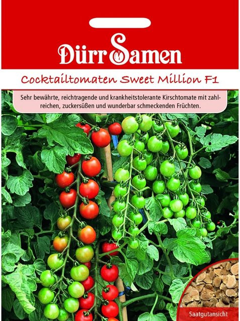 Dürr Kirsch-Tomaten Sweet Million F1 Gemüsesaatgut - Bild 1