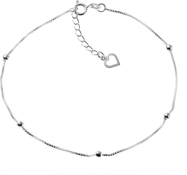 Zeeme Fußkette 925 Silber, Herz-Motiv, Damen, 22,5+2 cm - Bild 1