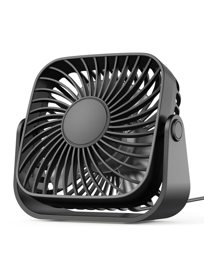 TOPK 4-Zoll USB-Mini-Ventilator in Schwarz mit 3 Geschwindigkeiten und 360 Grad Verstellbarkeit für Camping und Zuhause - Bild 8