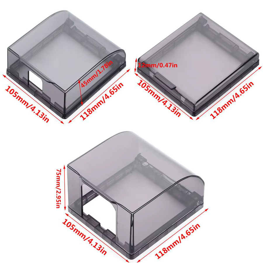 Wasserdichte Wandbox als selbstklebende elektrische Steckerabdeckung und Schalter-Schutzhülle in Blau oder Transparent - Bild 3