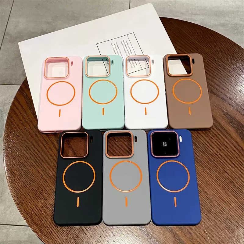 Luxuriöse matte MagSafe-kompatible magnetische Handyhülle für Xiaomi 15, 14 und 17 Pro Max in Schwarz mit Stoßfestem Kamera-Schutz und kabellosem Laden - Bild 4