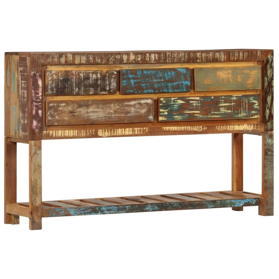 vidaXL Sideboard aus Altholz Massiv in Braun und Multicolour B/T/H: 120 x 30 x 75 cm - Bild 2