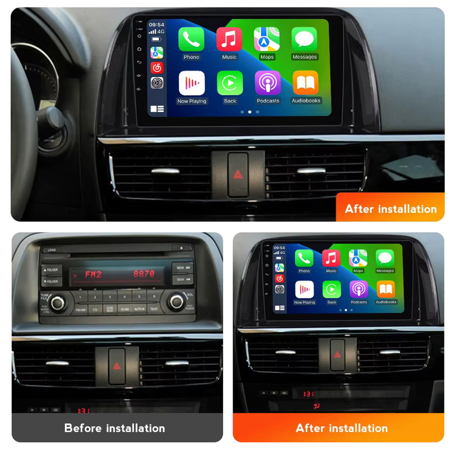 NAVIFANS Android 14 Auto Radio mit Carplay und GPS für Mazda CX5 2012-2015, Multimedia Player MP5 in Schwarz - Bild 2