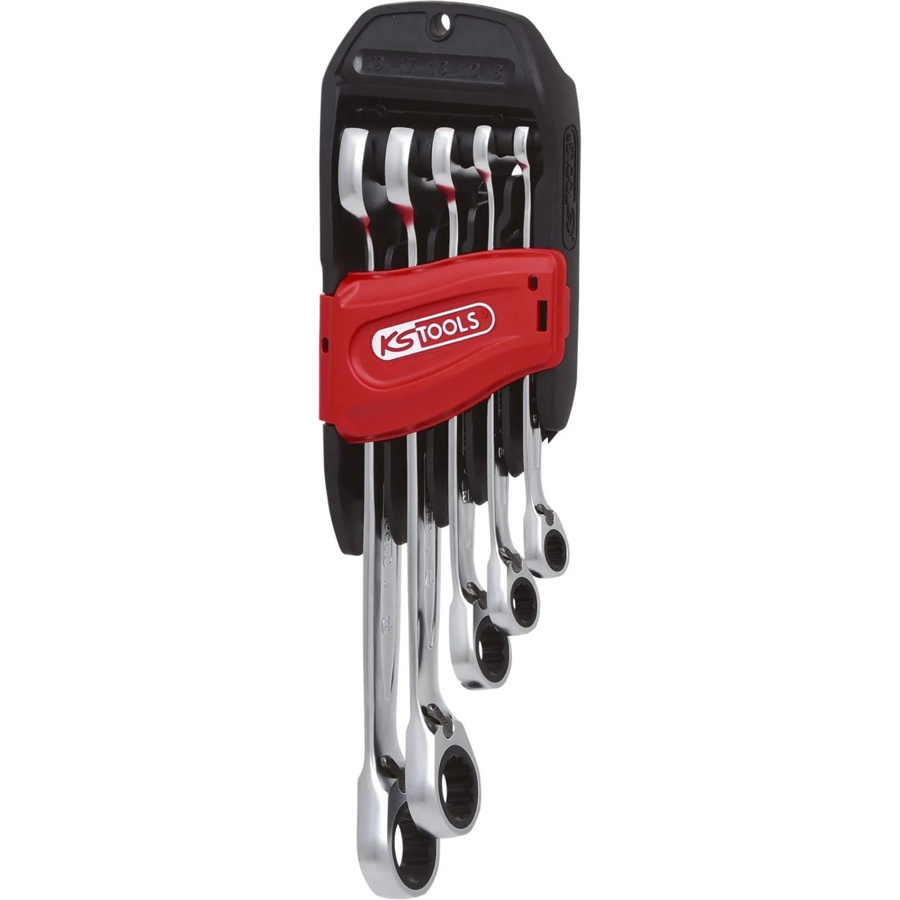 KS Tools GEARplus Ratschenringmaulschlüssel-Satz, umschaltbar, 5-tlg., 8-19 mm, Silber - Bild 2