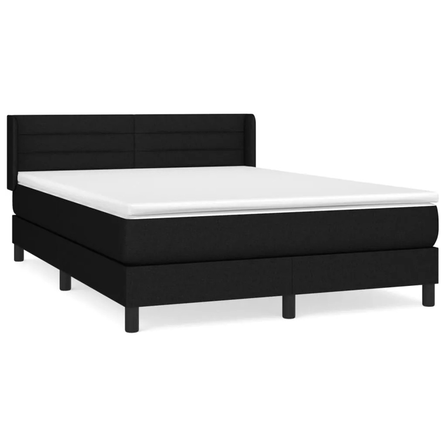vidaXL Boxspringbett mit Matratze Hybrid-Design in Schwarz und Weiß, B/T: 140 x 190 cm - Bild 2