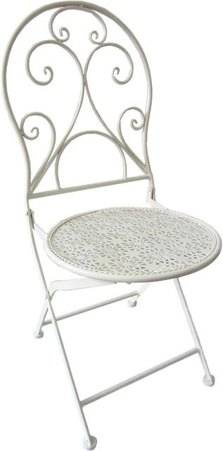 DELUKE SINDRE Gartenstuhl 2er Set aus Stahl in Weiß, wetterfeste Klappstühle für Outdoor und Balkon - Bild 1