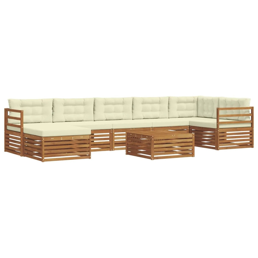 vidaXL Sofagarnitur 8-teilig aus Massivholz Akazie in Natur und Creme/Beige - Bild 2