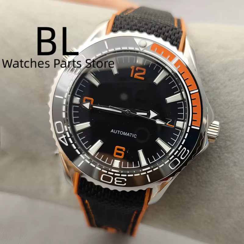BLIGER Armbanduhr Automatik, Edelstahl, 41 mm, Herren, orangefarbene Lünette, Saphirglas - Bild 2