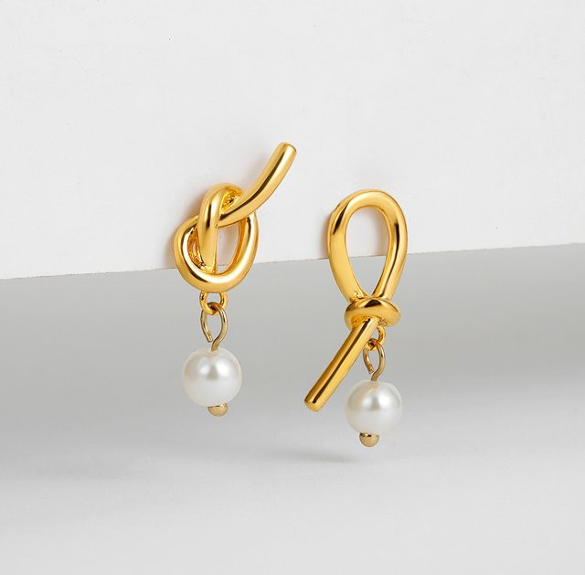 Erpels Ohrringe, Edelstahl, Imitation Perle, Tropfenform - Bild 1