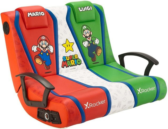 XROCKER Nintendo Super Mario Dual Rocker Gaming Bodensessel für 2 Kinder mit 2.0 Audiosystem in Multicolour - Bild 1