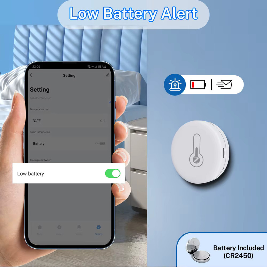 RightSitu Tuya Zigbee 3.0 Temperatur und Feuchtigkeit Sensor Thermometer in Weiß mit App-Steuerung und Smart Home Integration für Alexa und Yandex - Bild 3